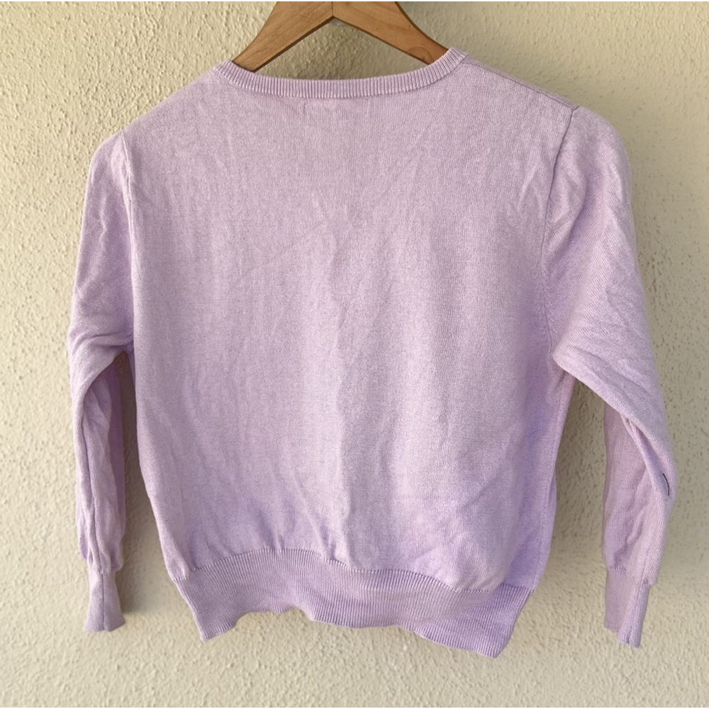 WoolOvers Lilac Cropped Silk Blend Cardigan Women’s Small Soft Minimal Preppy - Picture 3 of 6